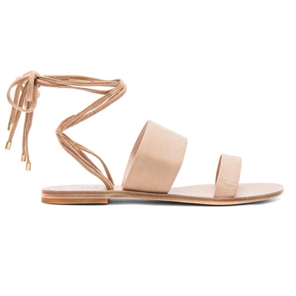 Raye Sierra Sandals Lace Up Nude Leather 9 Revolve